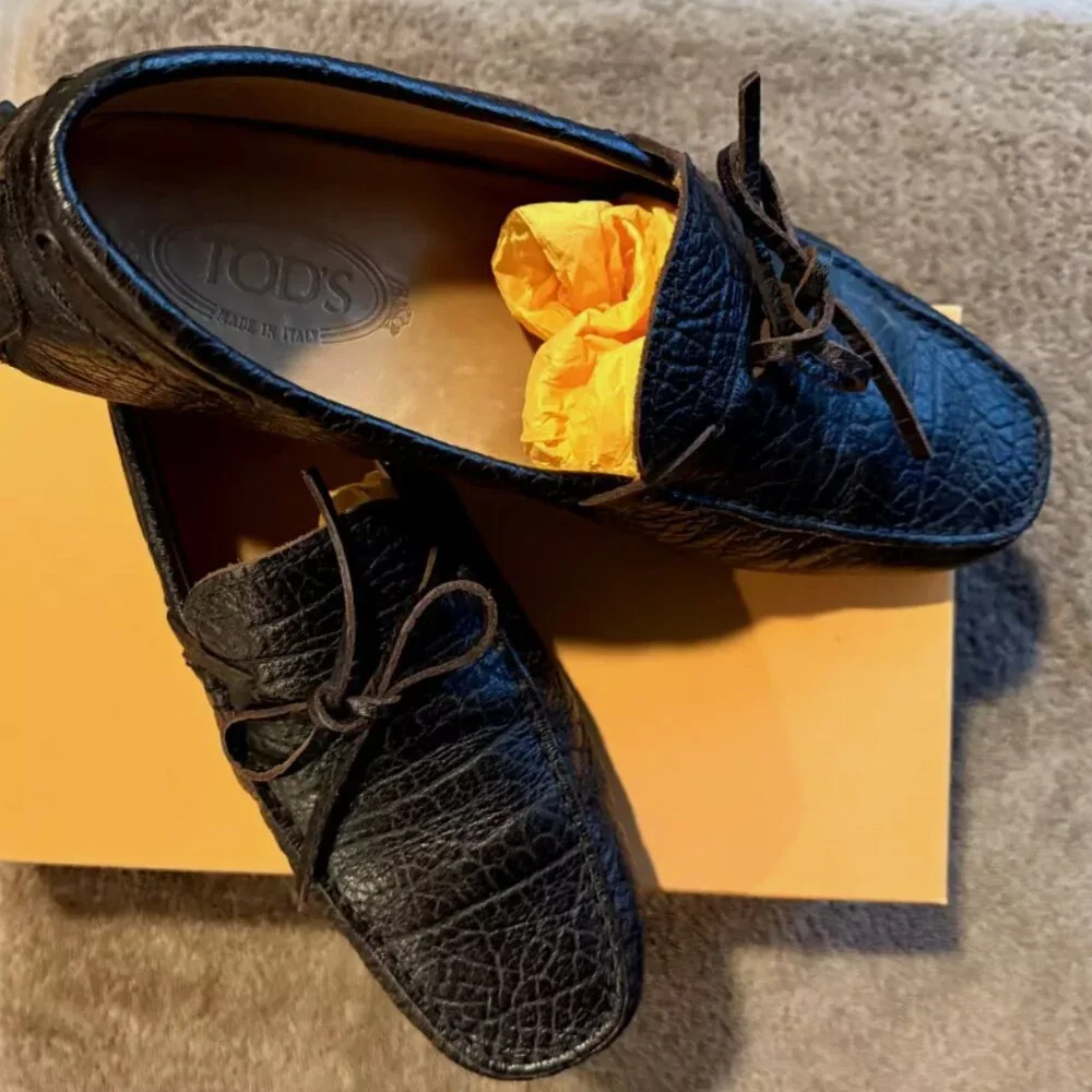 TOD'S LACCETTO GOMMINO DRIVING SHOE SIZE 10.5 US